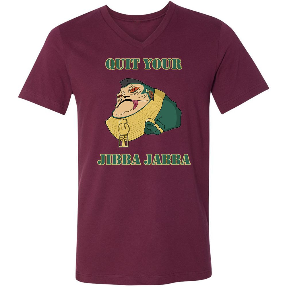 Unisex V-Neck T-Shirt - VLTF39YF - Maroon - 6