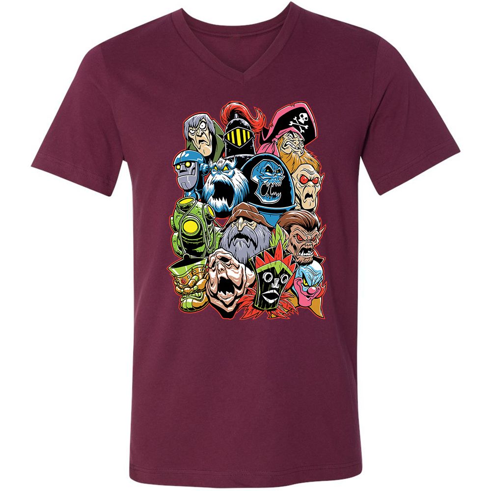 Unisex V-Neck T-Shirt - 6W5KJP6M - Maroon - 6
