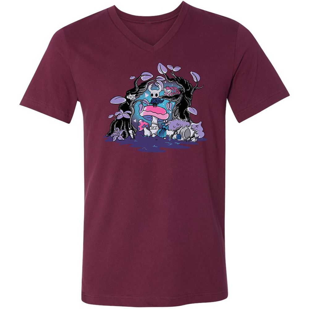 Unisex V-Neck T-Shirt - YFHR4NY1 - Maroon - 6