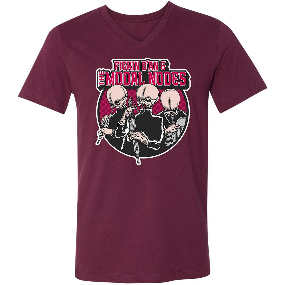 Unisex V-Neck T-Shirt - XPL6E74G - Maroon - 6