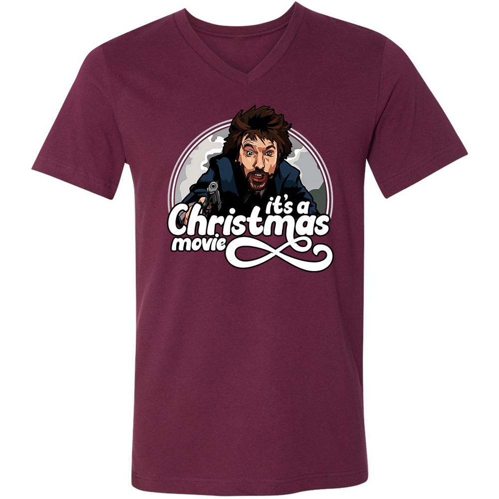 Unisex V-Neck T-Shirt - 2F8ERZPU - Maroon - 6