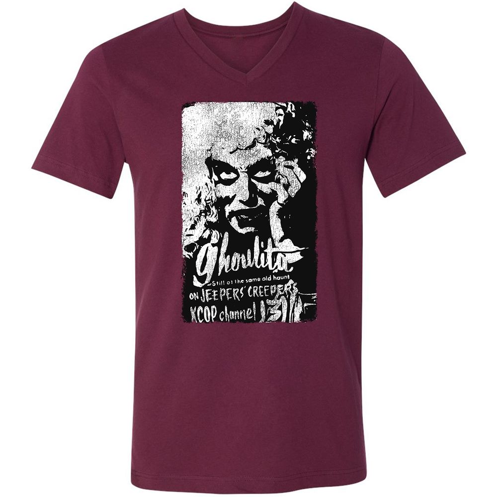 Unisex V-Neck T-Shirt - H7LA5DUX - Maroon - 6