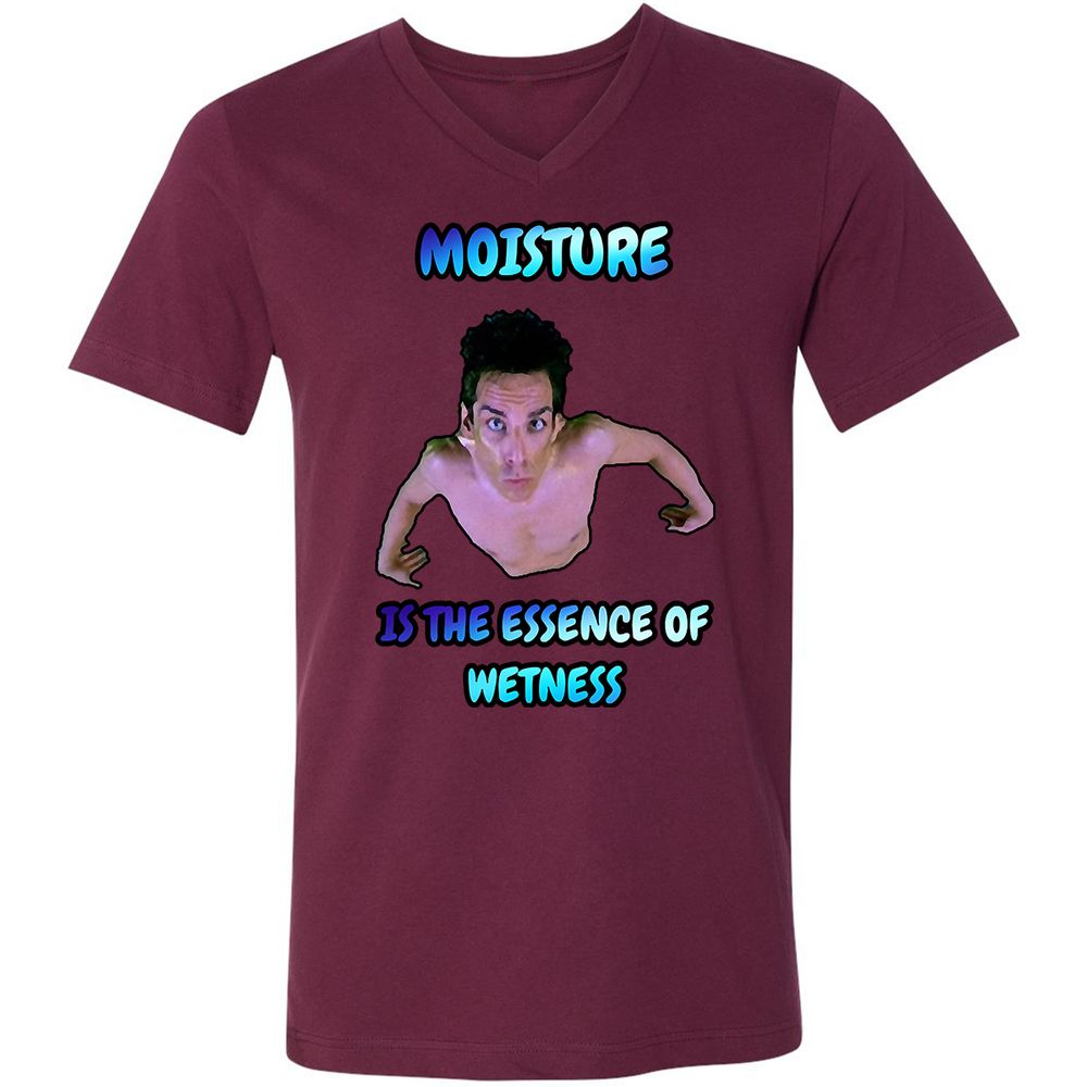 Unisex V-Neck T-Shirt - QHJ8X2E3 - Maroon - 6