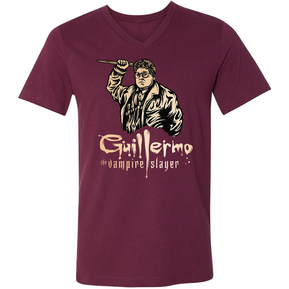 Unisex V-Neck T-Shirt - 8GD1ZBD8 - Maroon - 6