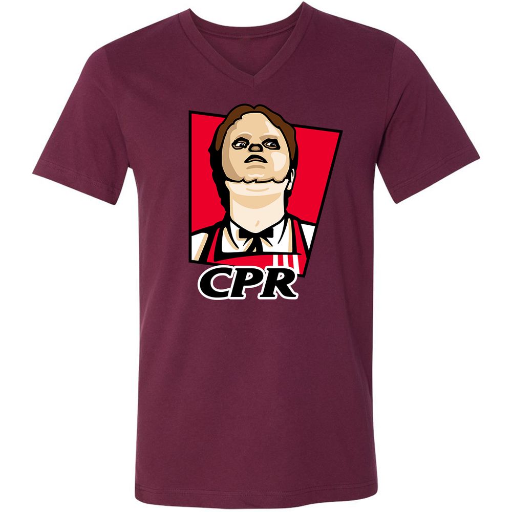 Unisex V-Neck T-Shirt - 62AZWQSP - Maroon - 6