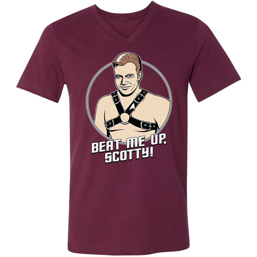 Unisex V-Neck T-Shirt - HBNGHY1G - Maroon - 6