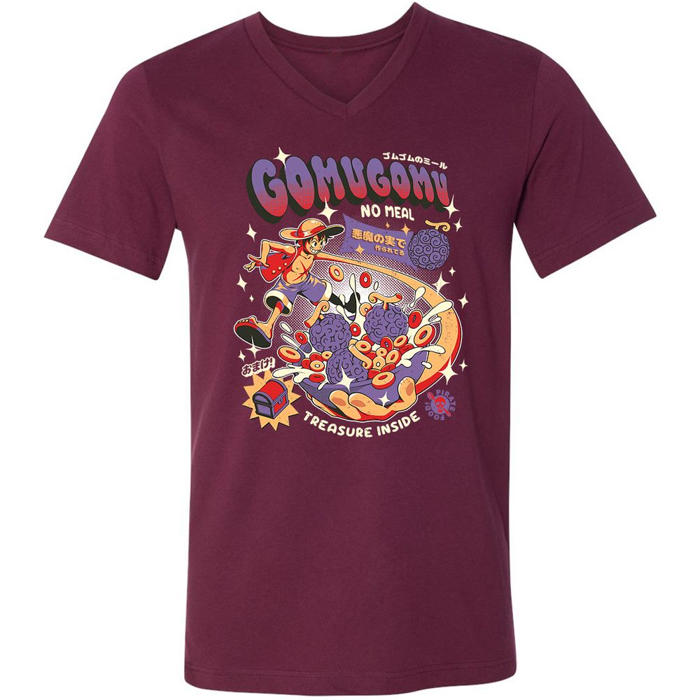 Unisex V-Neck T-Shirt - J5B5RUSE - Maroon - 6