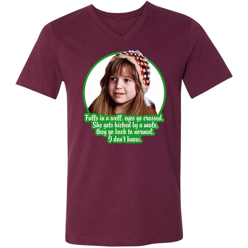 Unisex V-Neck T-Shirt - U6QWPP9X - Maroon - 6