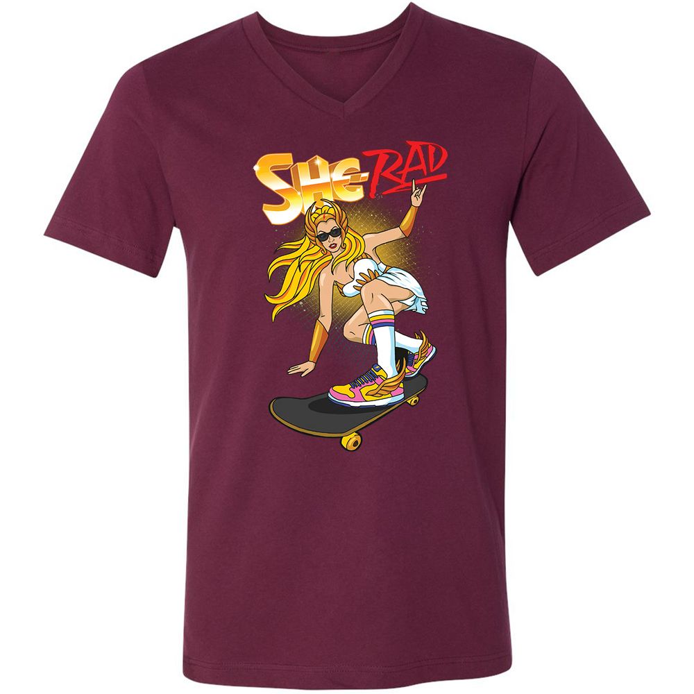 Unisex V-Neck T-Shirt - MSM3E2A5 - Maroon - 6