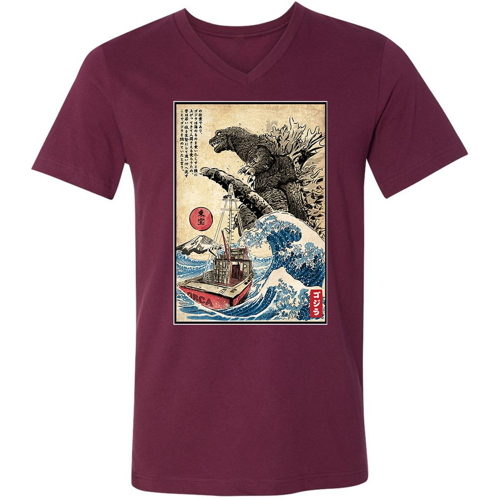 Unisex V-Neck T-Shirt - CB84T88J - Maroon - 6