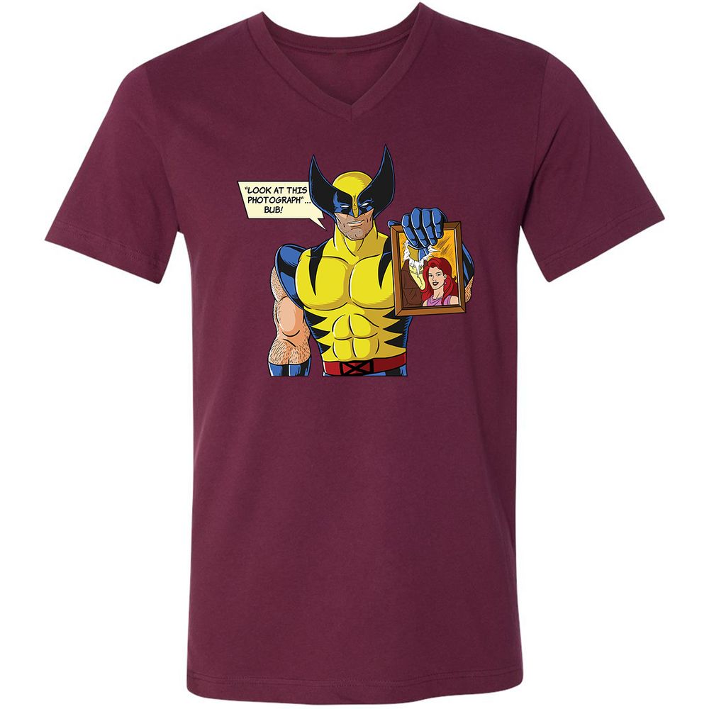 Unisex V-Neck T-Shirt - AZQ36GDN - Maroon - 6