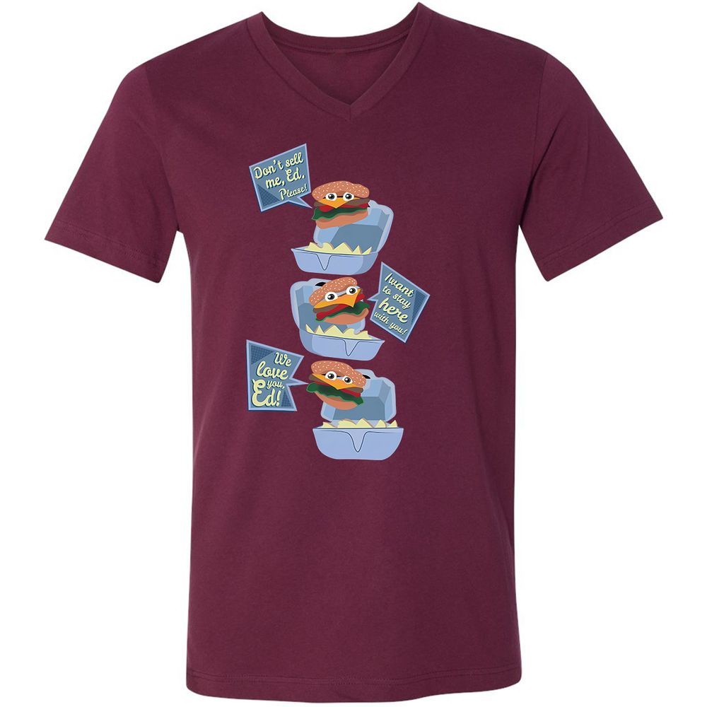Unisex V-Neck T-Shirt - Z7P2HVQ4 - Maroon - 6