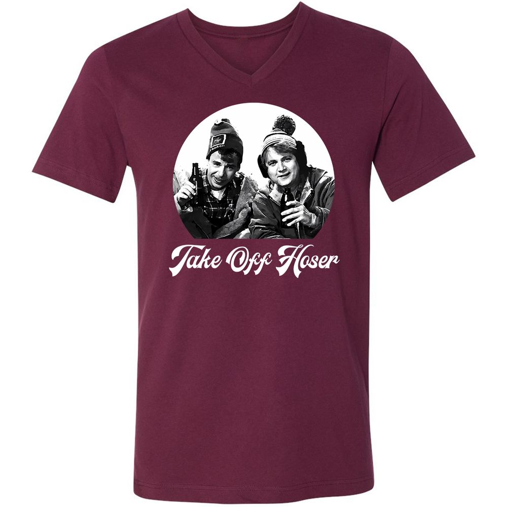 Unisex V-Neck T-Shirt - U1YLWRBW - Maroon - 6