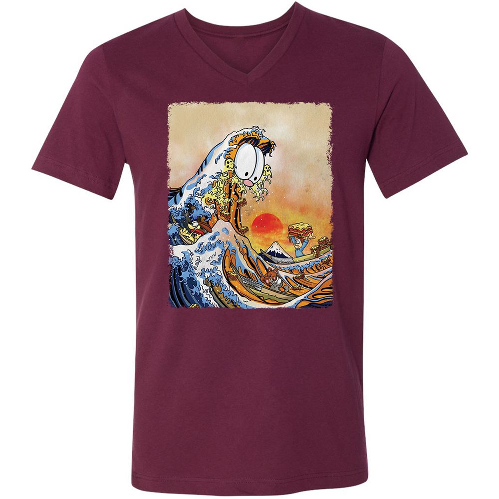 Unisex V-Neck T-Shirt - VRM8HMR1 - Maroon - 6