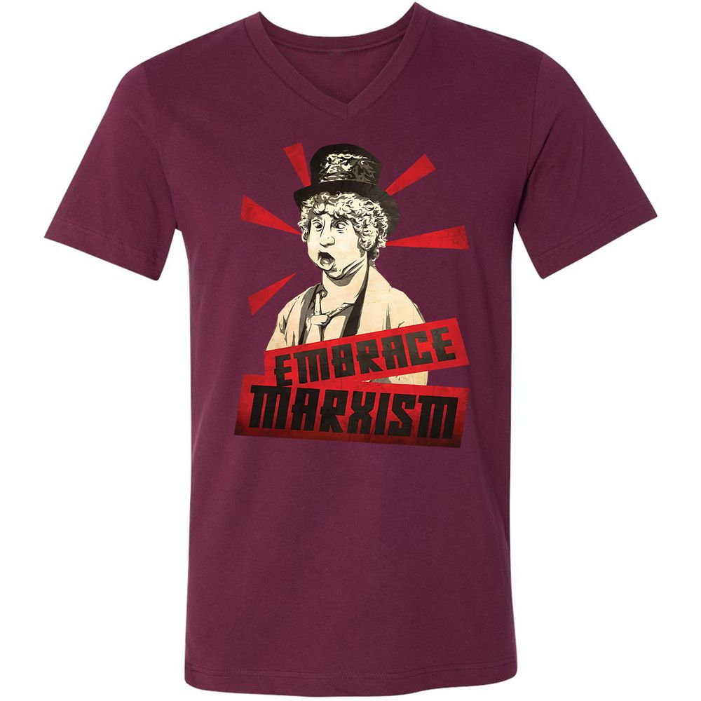 Unisex V-Neck T-Shirt - LASKZSRH - Maroon - 6