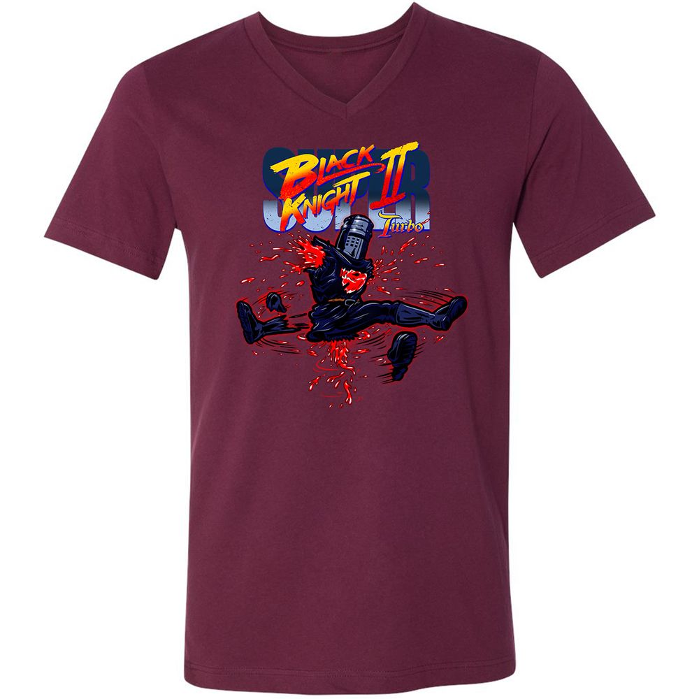 Unisex V-Neck T-Shirt - U71SZC5N - Maroon - 6