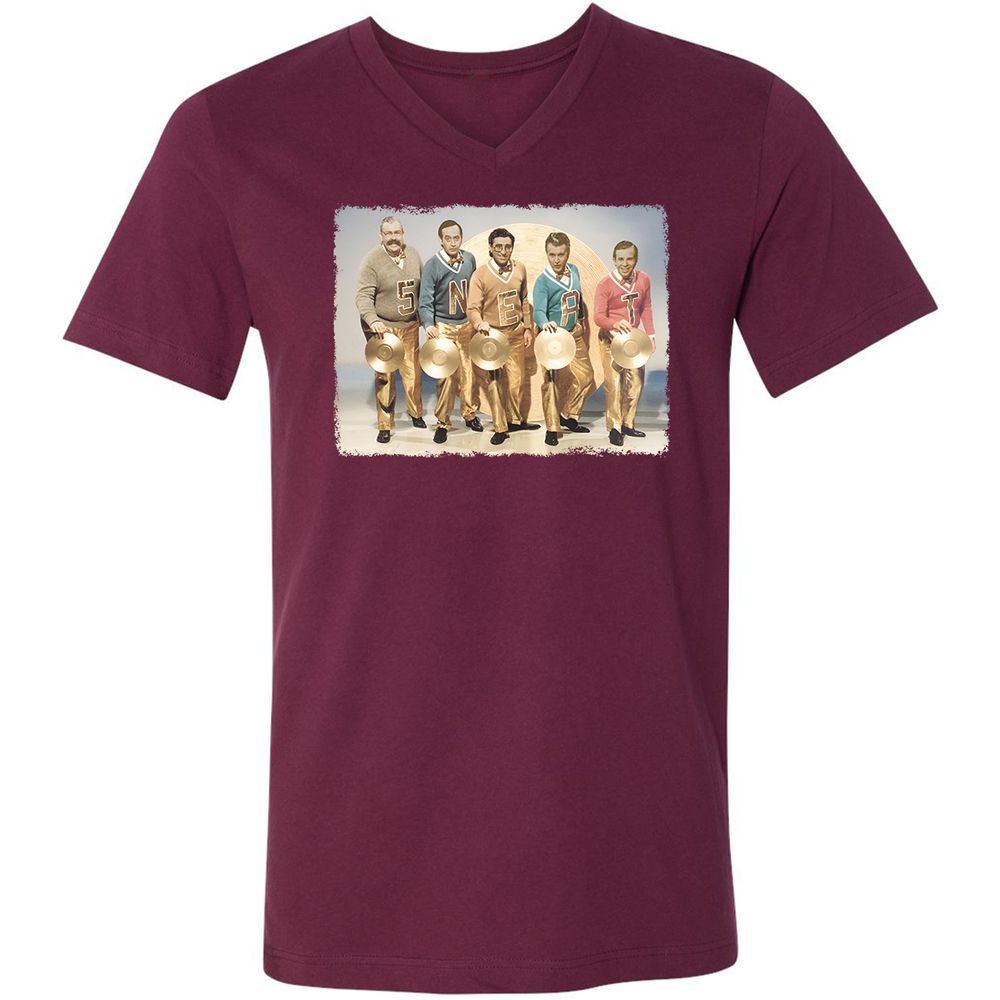 Unisex V-Neck T-Shirt - CCT5EZXX - Maroon - 6