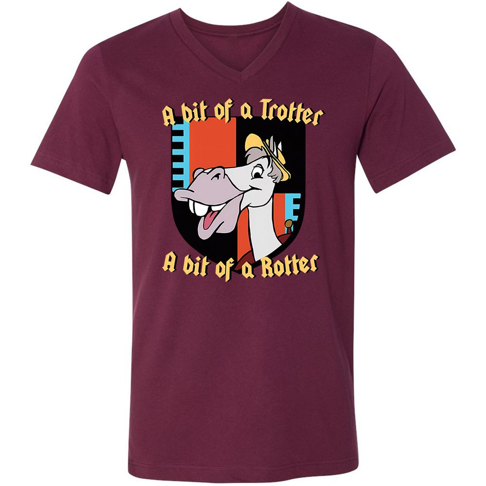 Unisex V-Neck T-Shirt - KXTFAN3J - Maroon - 6
