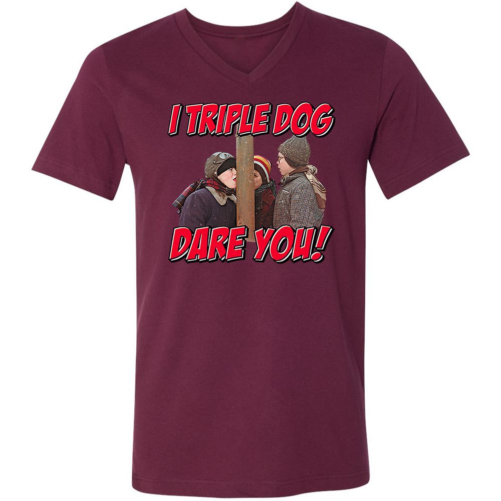 Unisex V-Neck T-Shirt - 644UWZCS - Maroon - 6