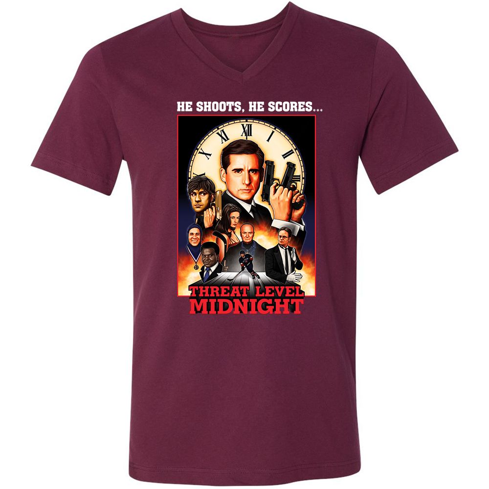 Unisex V-Neck T-Shirt - GNVJWZY4 - Maroon - 6