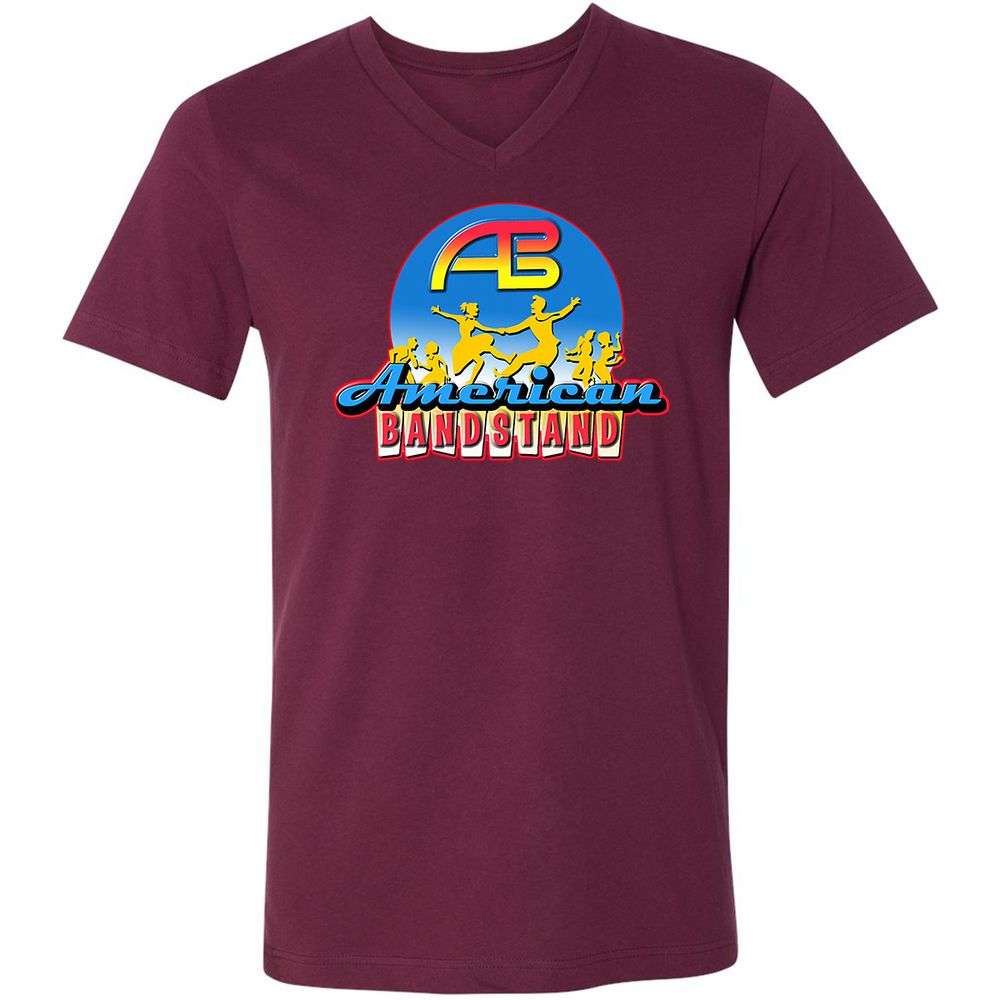 Unisex V-Neck T-Shirt - HS77C7DK - Maroon - 6