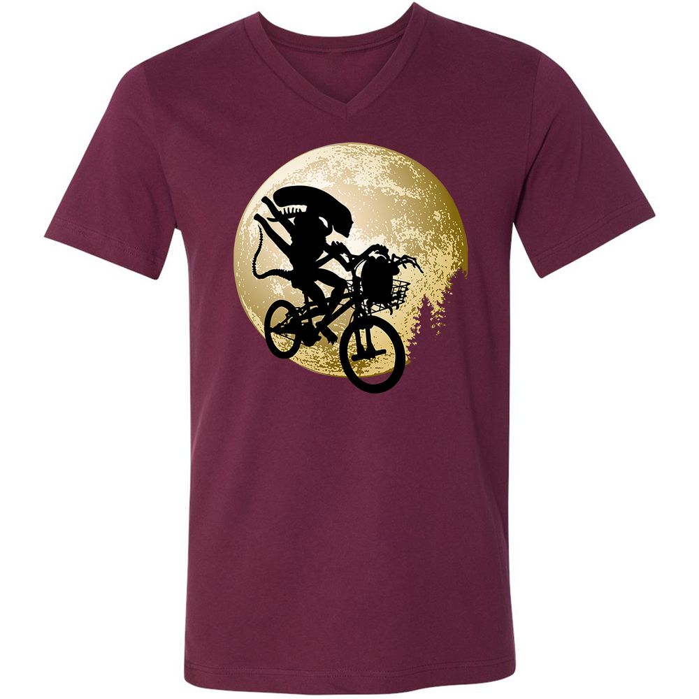 Unisex V-Neck T-Shirt - G3YM7JHR - Maroon - 6