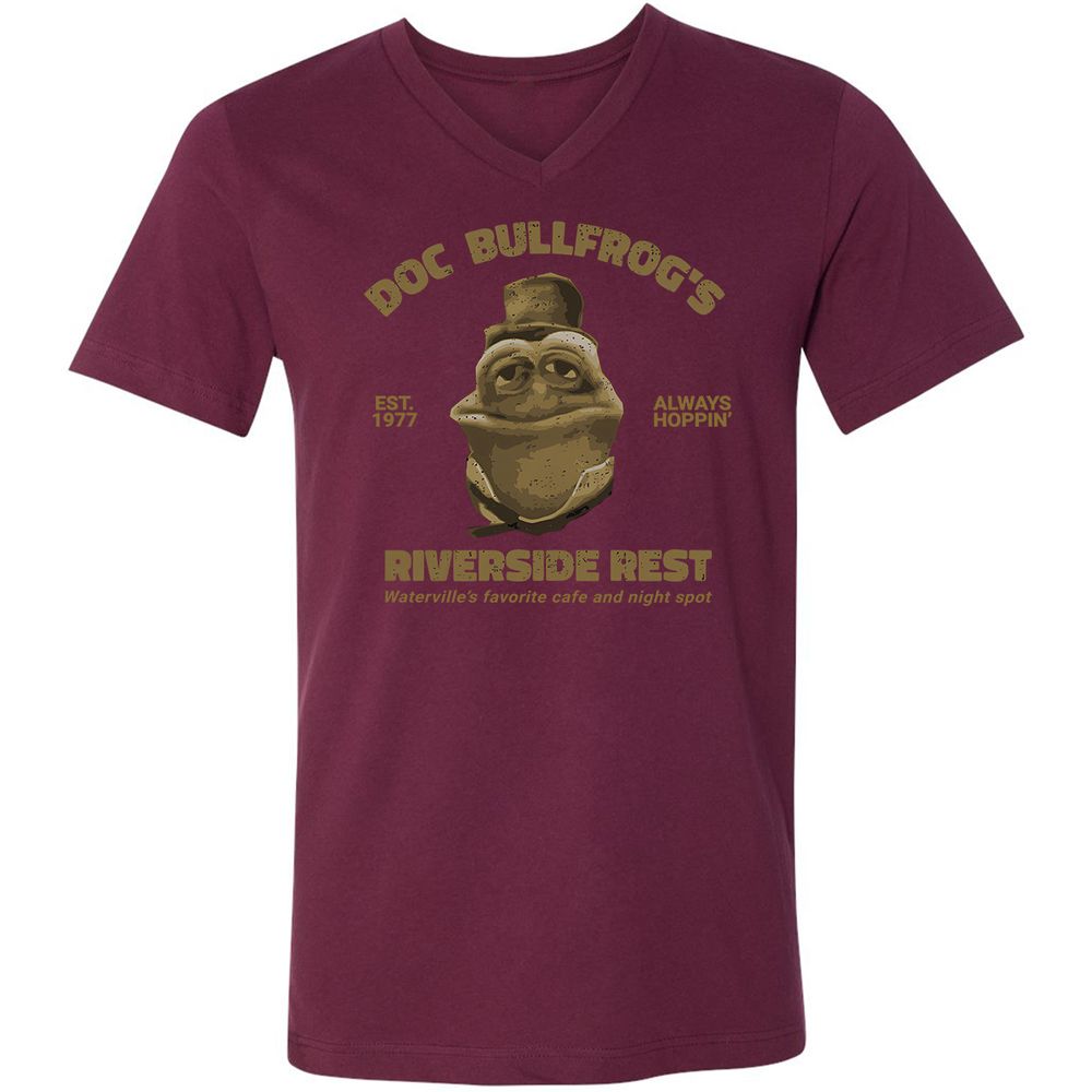 Unisex V-Neck T-Shirt - 62Q6EF5P - Maroon - 6