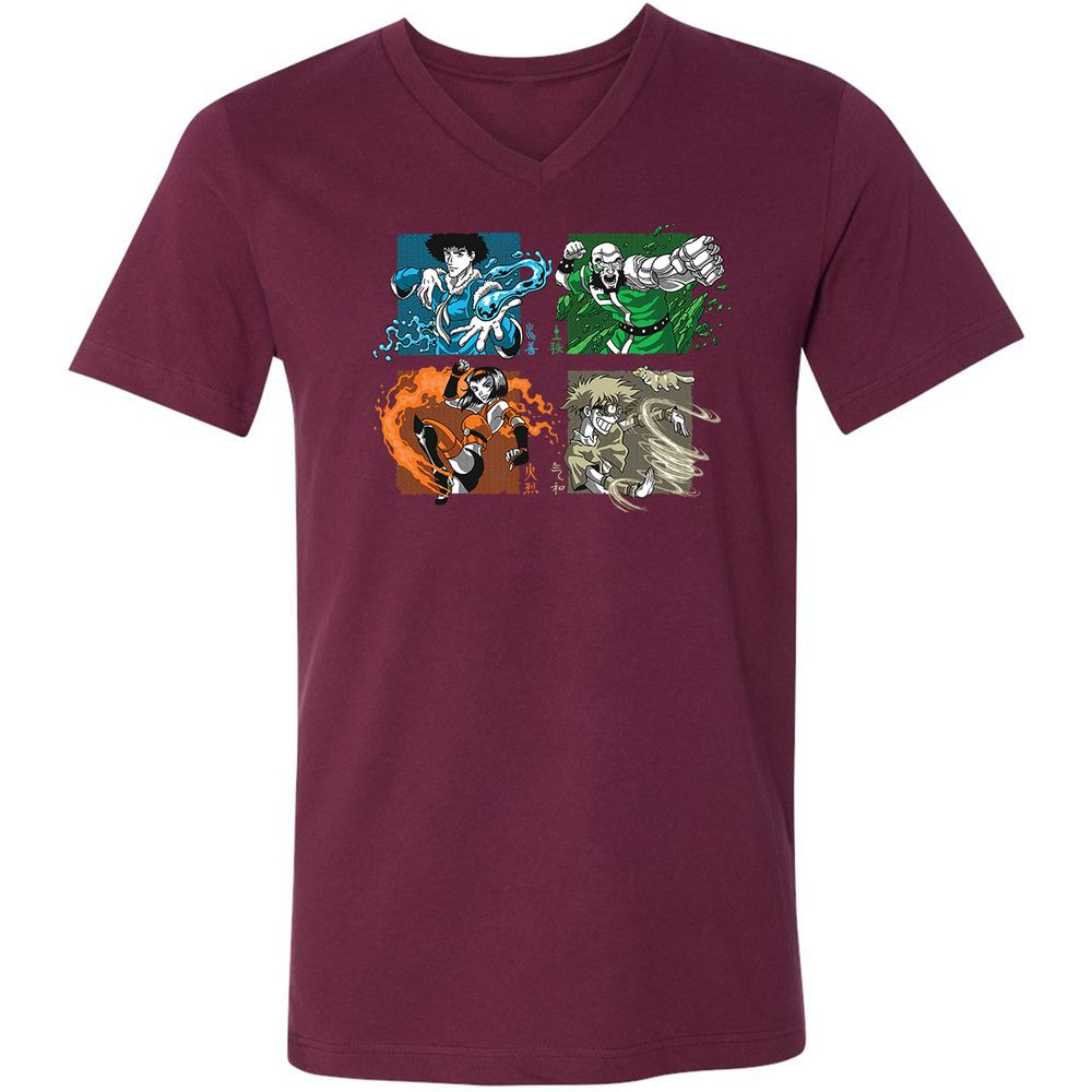 Unisex V-Neck T-Shirt - VSBM9711 - Maroon - 6