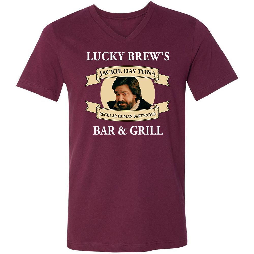 Unisex V-Neck T-Shirt - CCU4RG15 - Maroon - 6