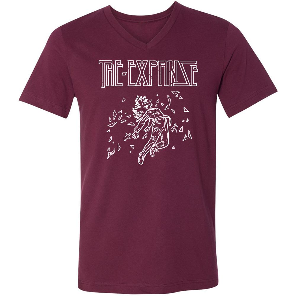Unisex V-Neck T-Shirt - A3JCYVTW - Maroon - 6