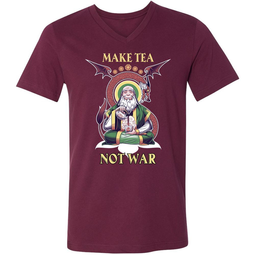Unisex V-Neck T-Shirt - 859WX3VJ - Maroon - 6