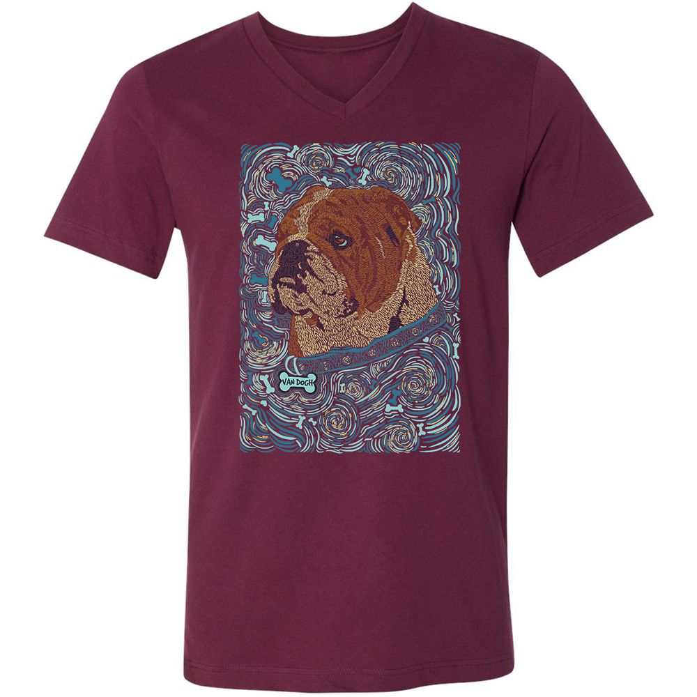 Unisex V-Neck T-Shirt - 3J139PBC - Maroon - 6