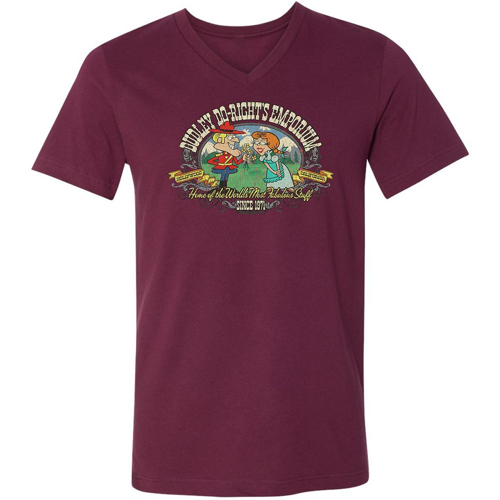 Unisex V-Neck T-Shirt - W5MJZJLQ - Maroon - 6