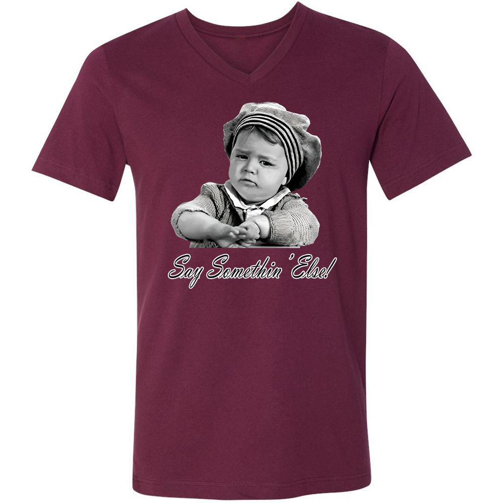 Unisex V-Neck T-Shirt - P1N87MQT - Maroon - 6