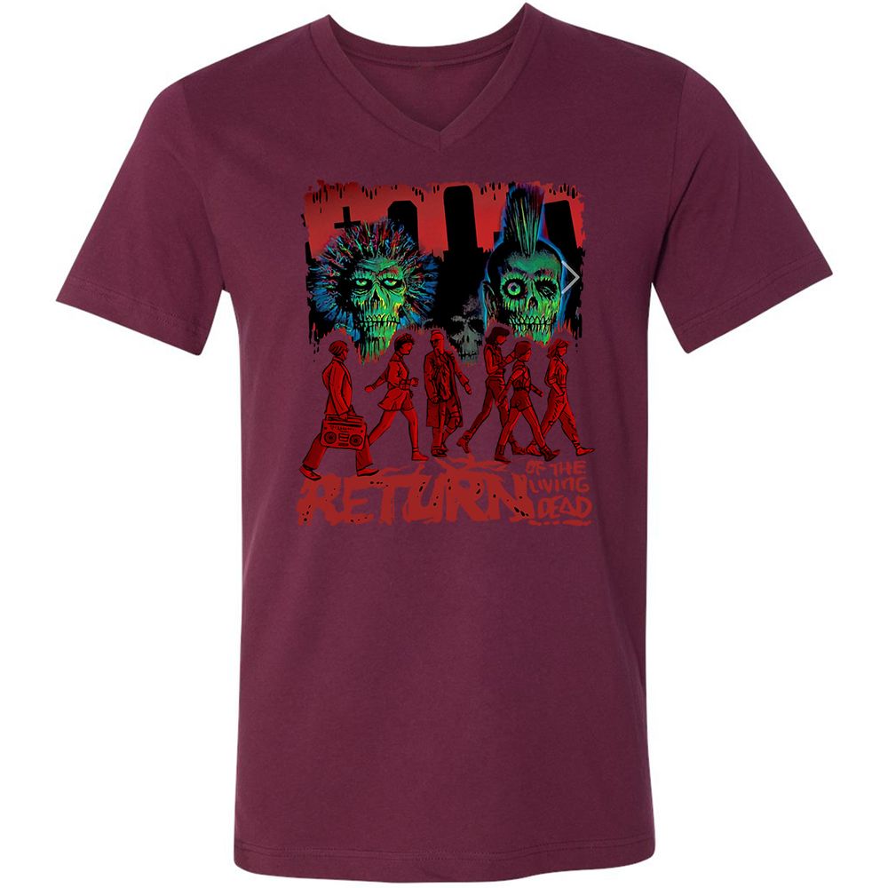 Unisex V-Neck T-Shirt - YMSG5THG - Maroon - 6