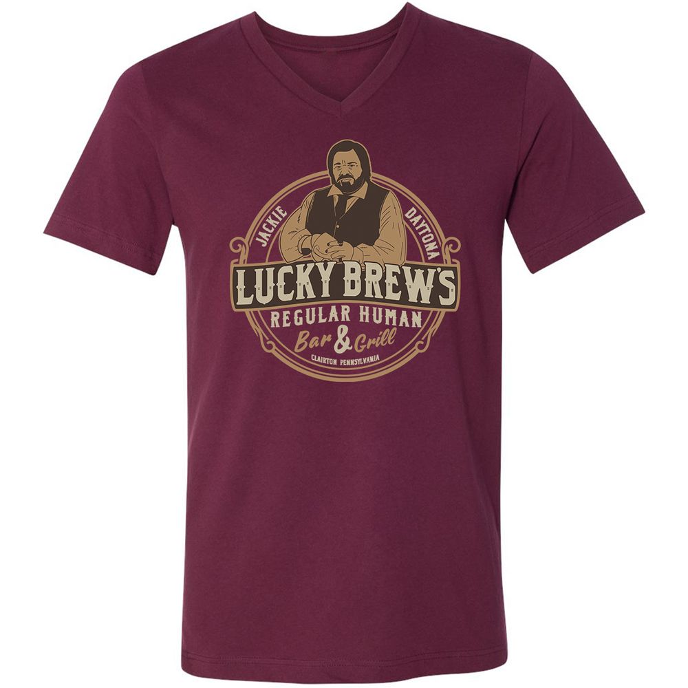 Unisex V-Neck T-Shirt - EQMM7HDG - Maroon - 6