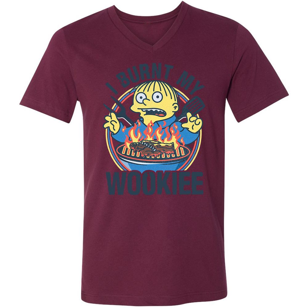 Unisex V-Neck T-Shirt - ZXZYFEE9 - Maroon - 6