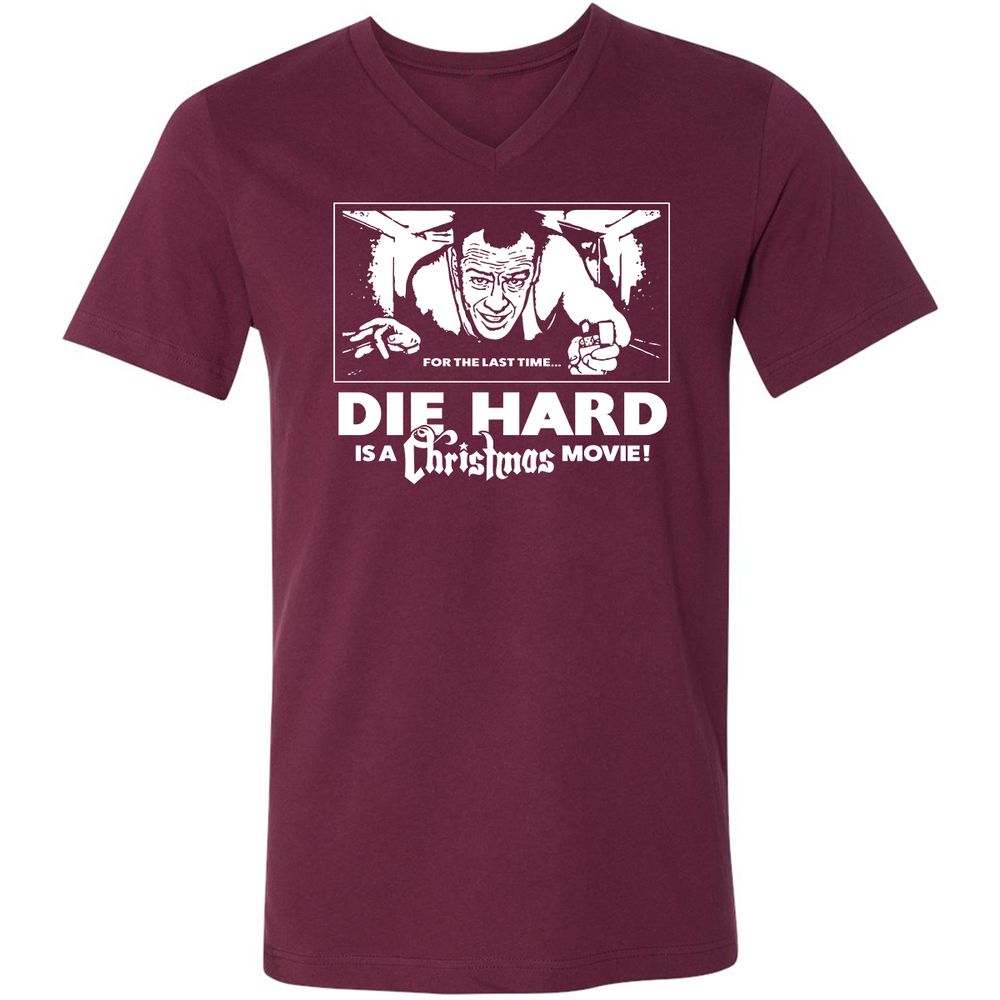 Unisex V-Neck T-Shirt - HDZBUXF8 - Maroon - 6