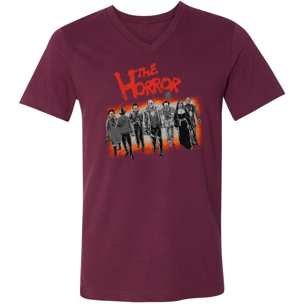 Unisex V-Neck T-Shirt - 8DR5U29R - Maroon - 6