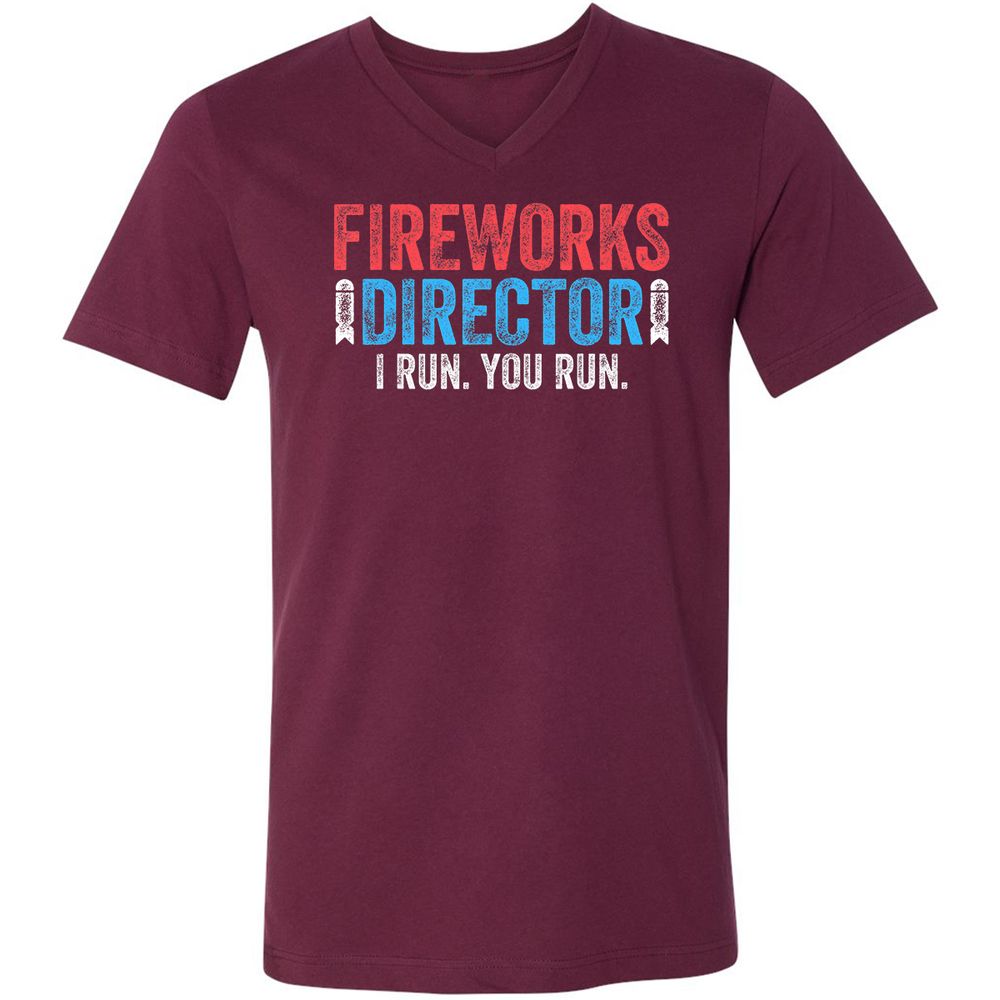 Unisex V-Neck T-Shirt - JLF2MWJB - Maroon - 6