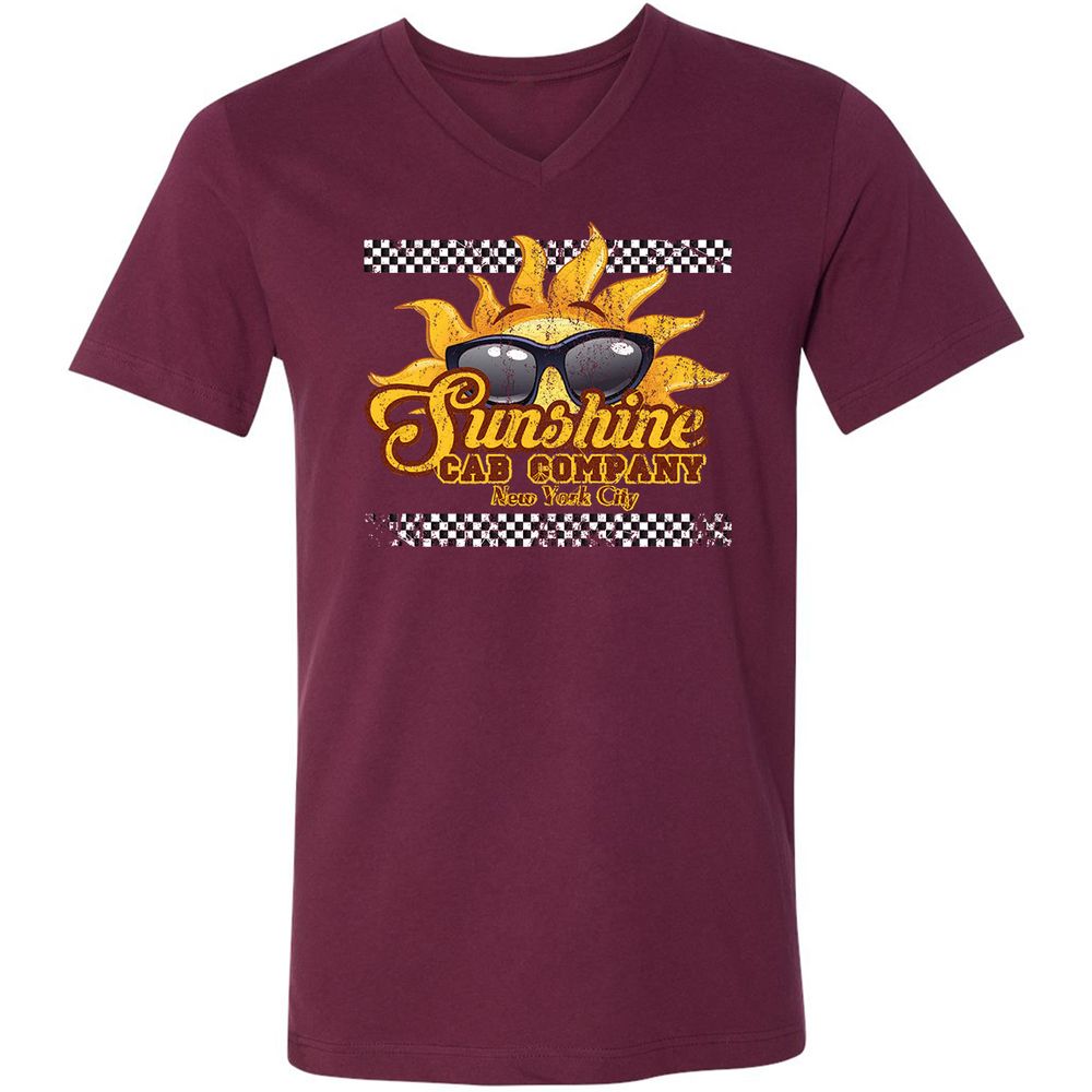 Unisex V-Neck T-Shirt - 1H7GGSHG - Maroon - 6