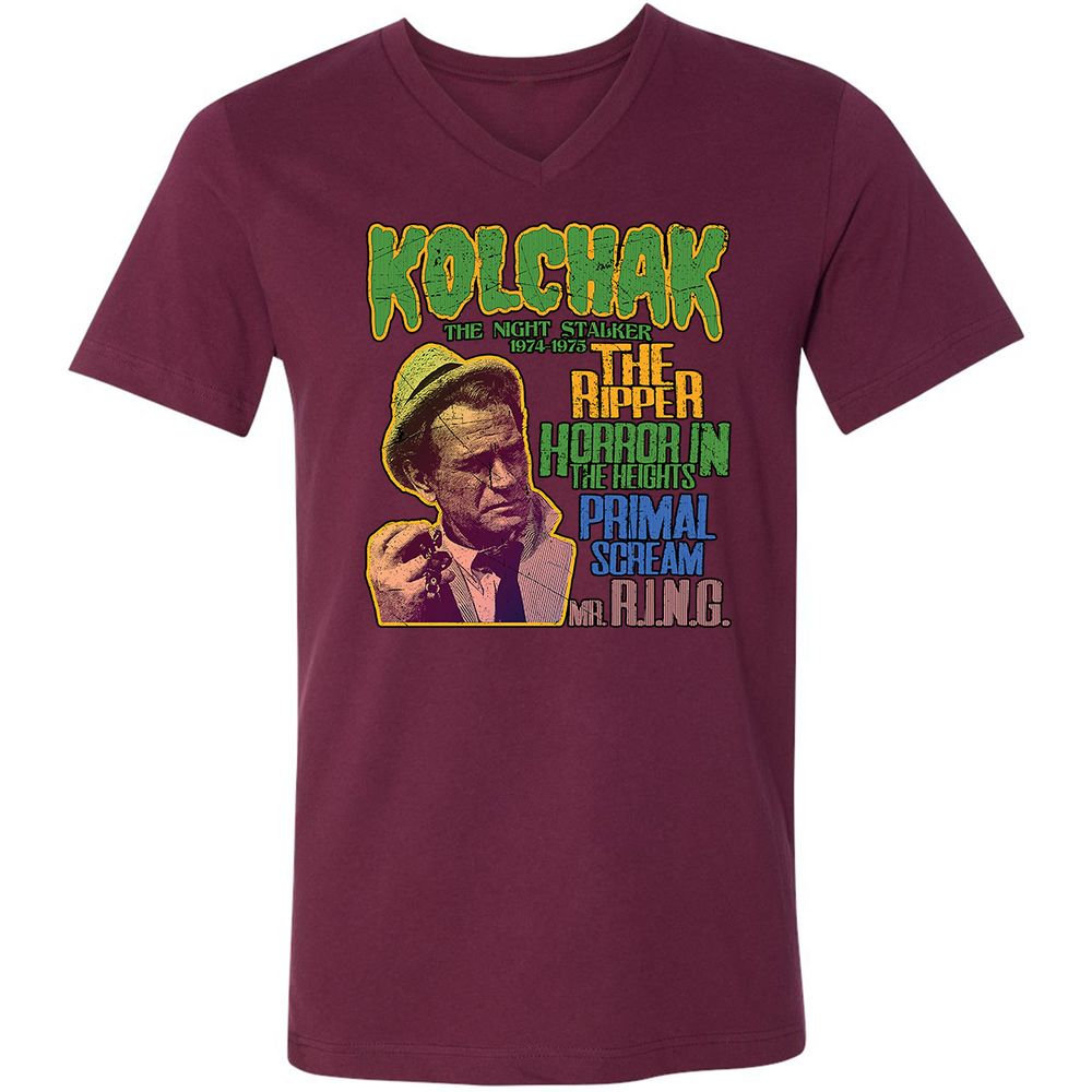 Unisex V-Neck T-Shirt - 51NUTT3B - Maroon - 6