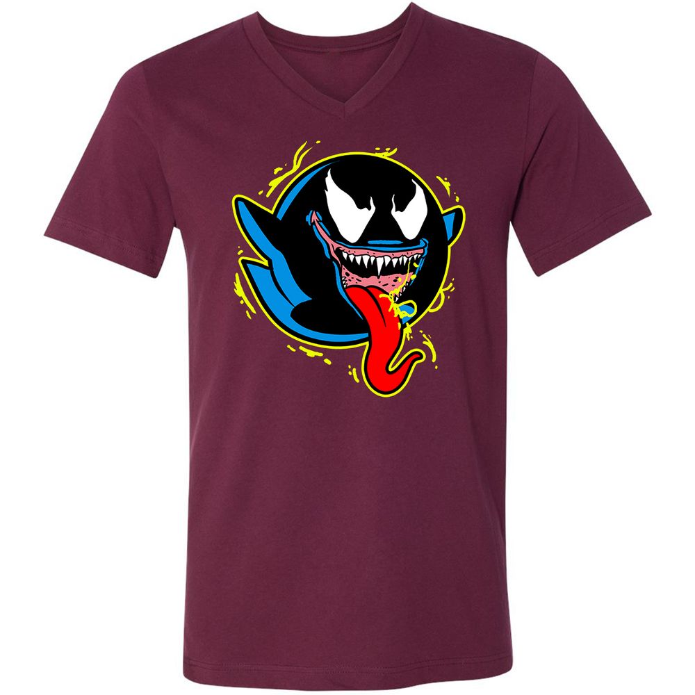 Unisex V-Neck T-Shirt - PJPCYZ2X - Maroon - 6