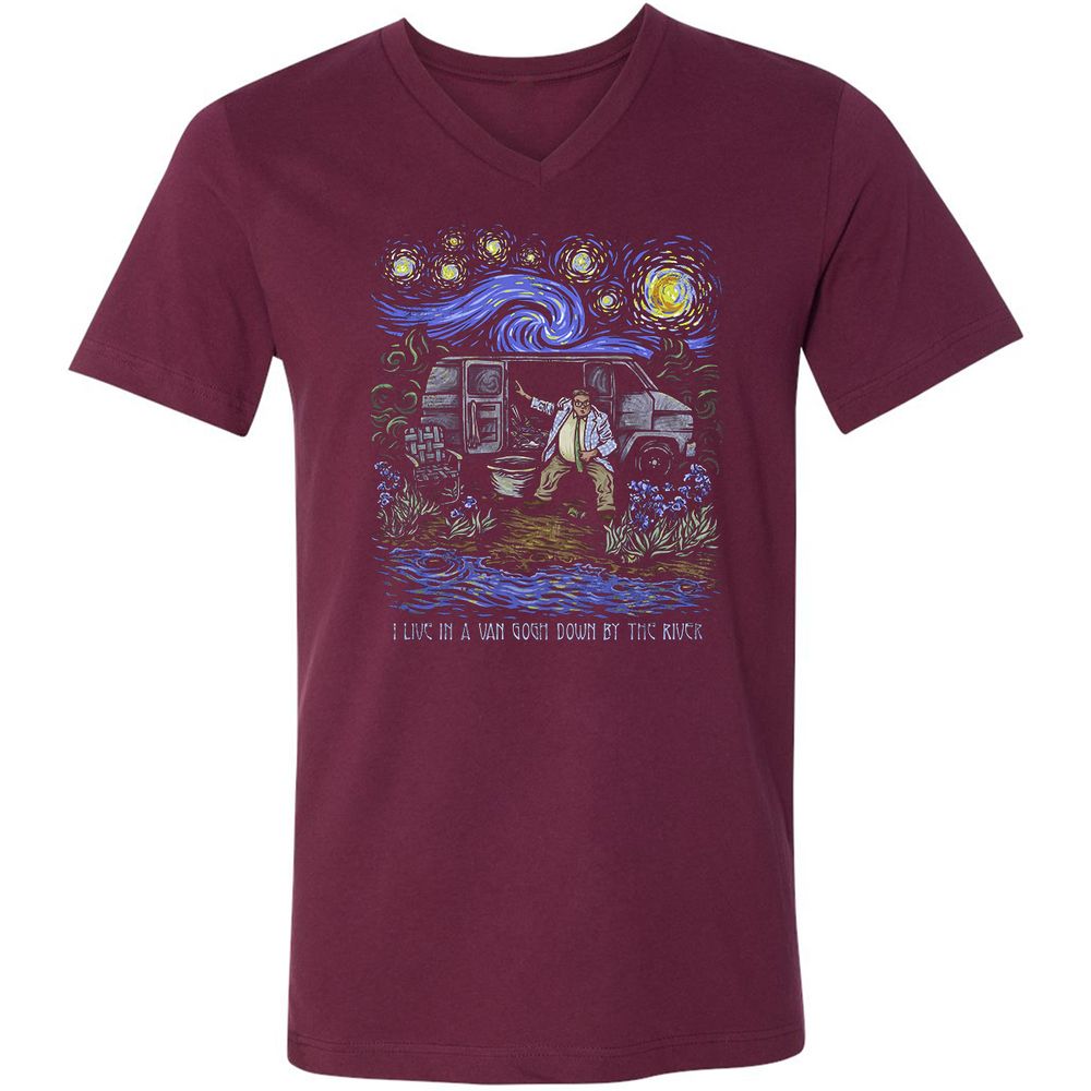 Unisex V-Neck T-Shirt - EXMMWNKE - Maroon - 6