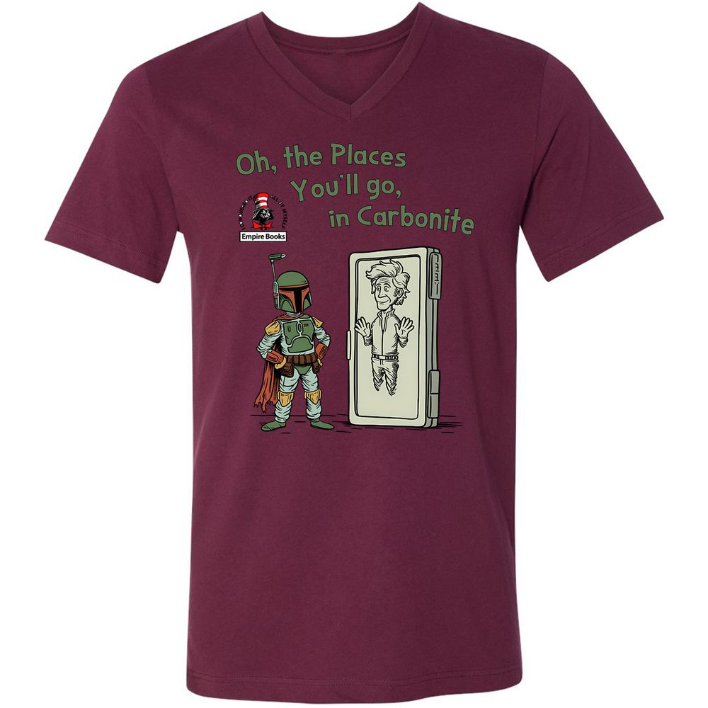 Unisex V-Neck T-Shirt - 1AVBPXN4 - Maroon - 6