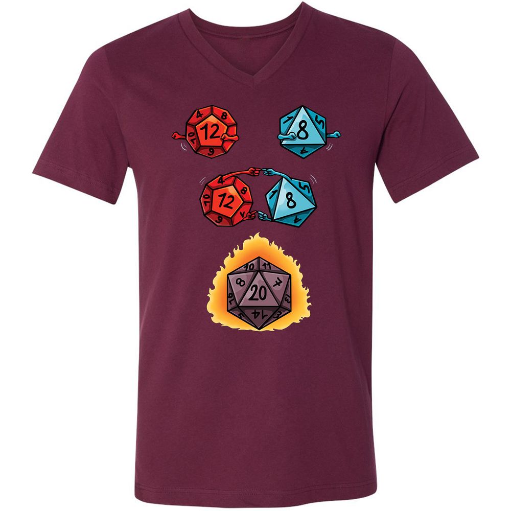 Unisex V-Neck T-Shirt - T1C7CTR4 - Maroon - 6