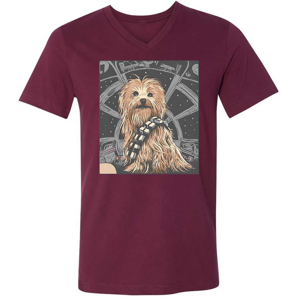 Unisex V-Neck T-Shirt - 5B4SERCY - Maroon - 6