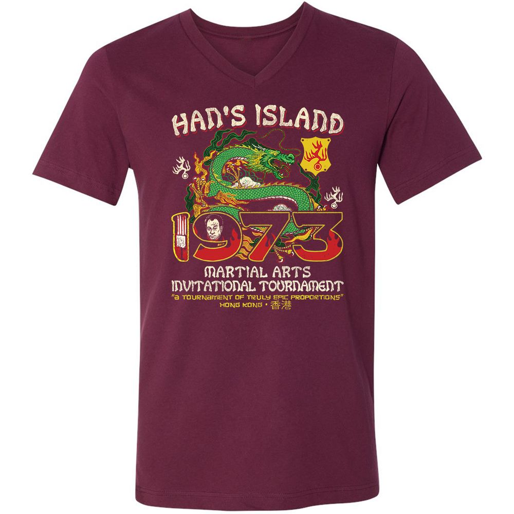 Unisex V-Neck T-Shirt - UUKQWJLZ - Maroon - 6