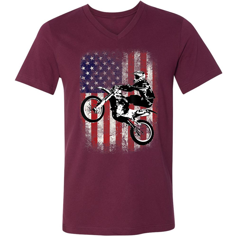 Unisex V-Neck T-Shirt - 7EDSG3VG - Maroon - 6