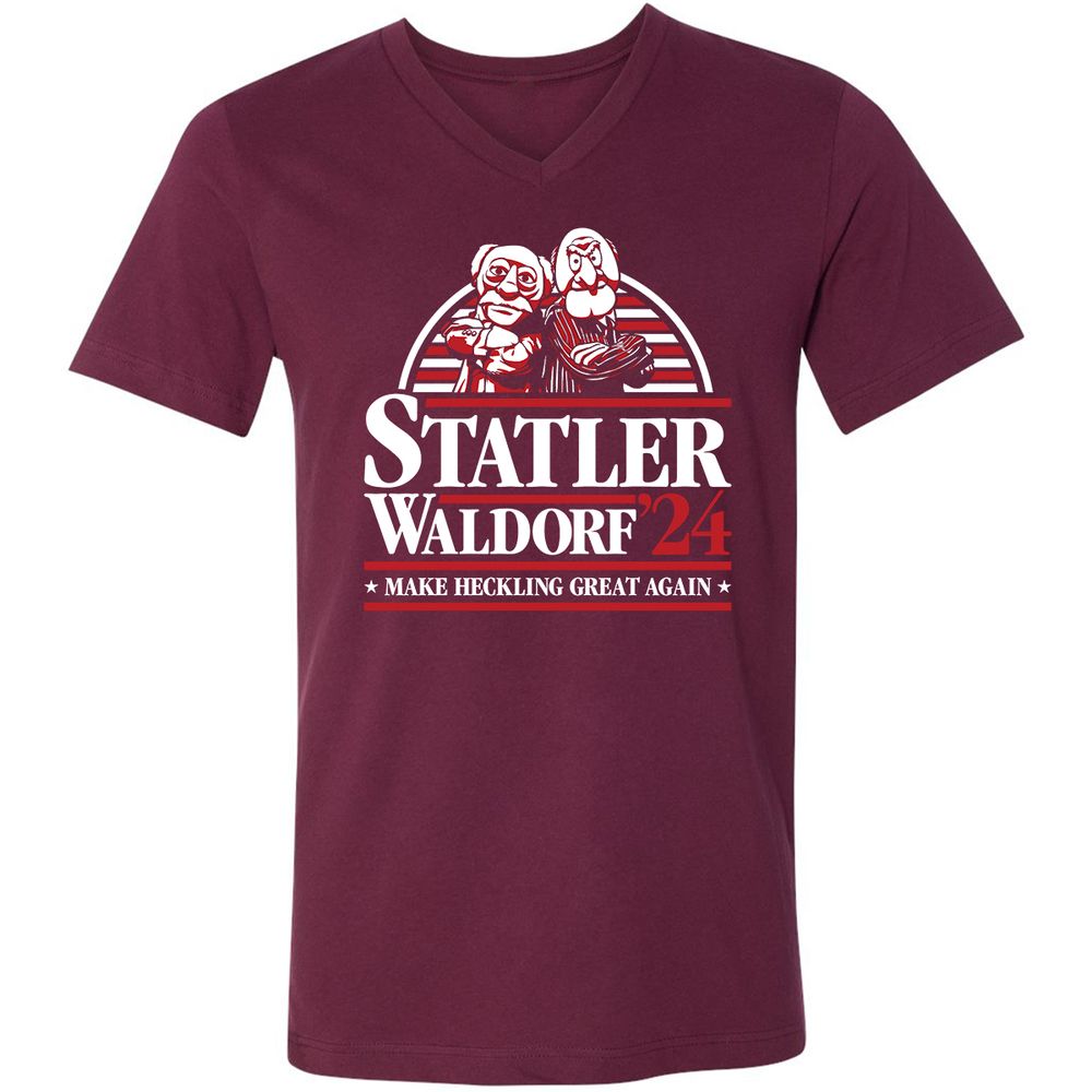 Unisex V-Neck T-Shirt - BSNERUY2 - Maroon - 6